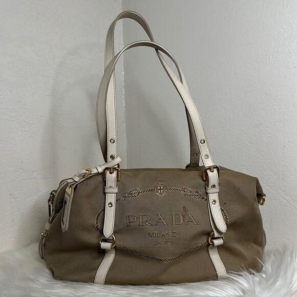 💯Authentic Prada Canapa Logo Handbag🍀 - Picture 1 of 17